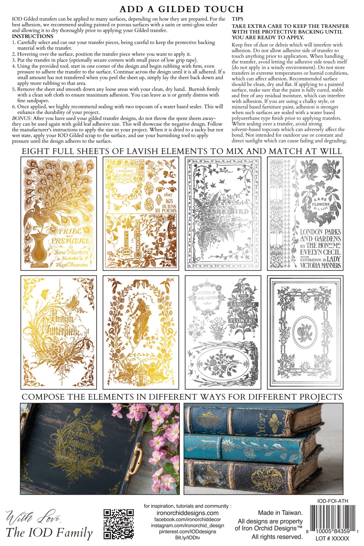IOD Athenæum Gilded Foil Transfer Pad with (8) 12 X 8 Sheets