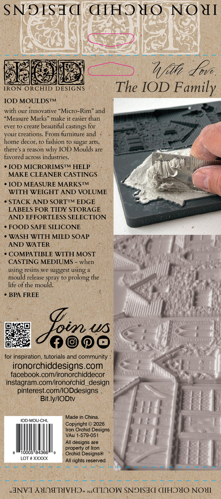 IOD Charlbury Lane Mould • Iron Orchid Designs • 6×10 English Cottage Village & Architectural House Mould • Ships in 1–2 Days