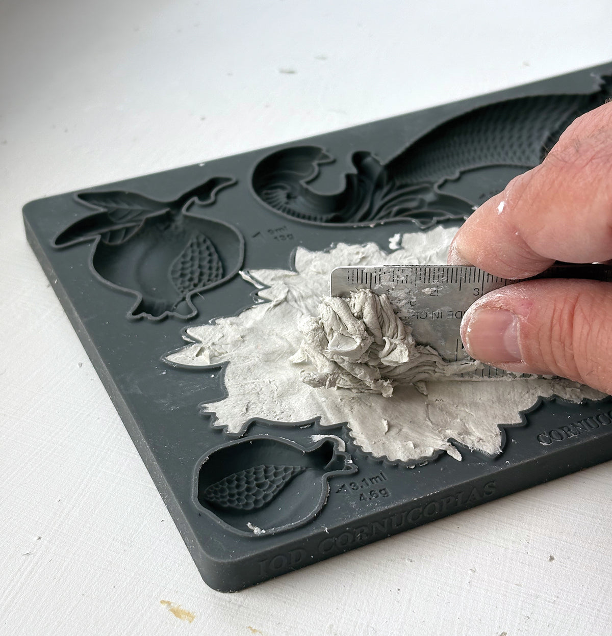 IOD Cornucopias Mould • Iron Orchid Designs • 6×10 Harvest Cornucopia & Autumn Botanical Mould • Ships in 1–2 Days