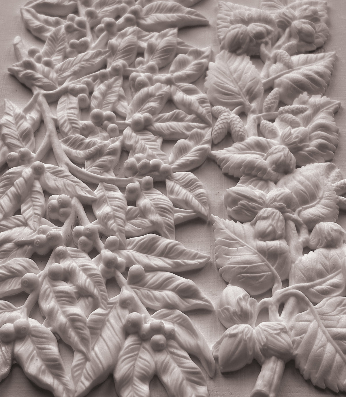 IOD Hazel & Bay Mould • Iron Orchid Designs • 6×10 Hazelnut and Bayberry Botanical Branch Mould • Ships in 1–2 Days
