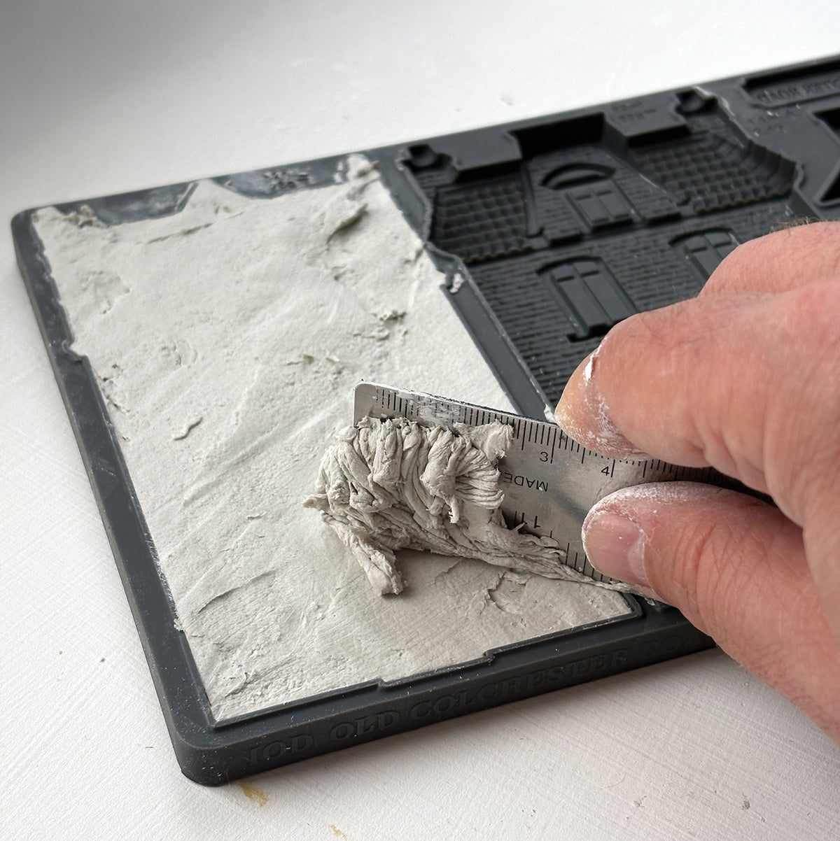 IOD Old Colchester Road Mould • Iron Orchid Designs • 6×10 Tall Historic House & Village Facade Mould • Ships in 1–2 Days