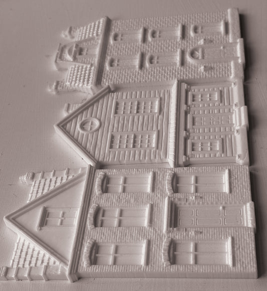 IOD Old Colchester Road Mould • Iron Orchid Designs • 6×10 Tall Historic House & Village Facade Mould • Ships in 1–2 Days
