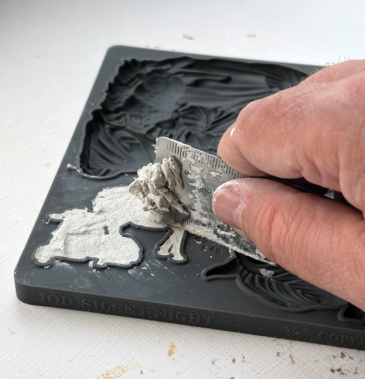 IOD Silent Night Mould • Iron Orchid Designs • 6×10 Nativity Scene & Christmas Angel Mould • Ships in 1–2 Days