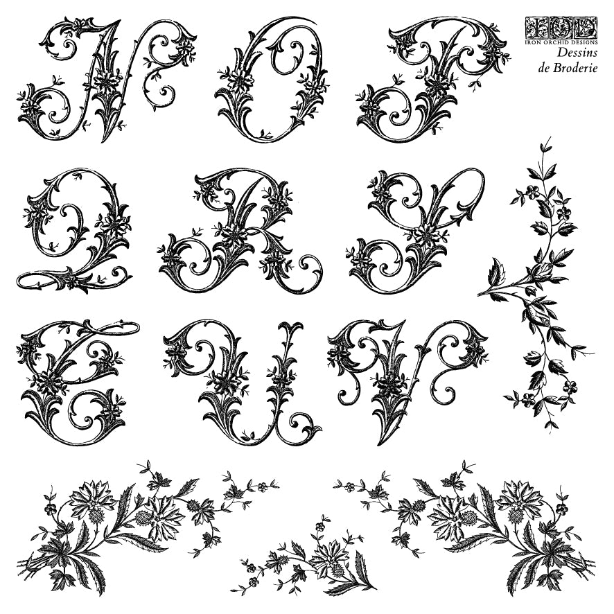 IOD Dessins de Broderie Stamp Set