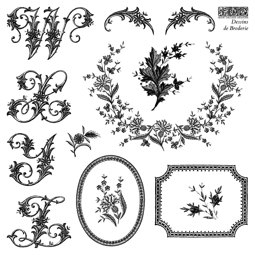 IOD Dessins de Broderie Stamp Set