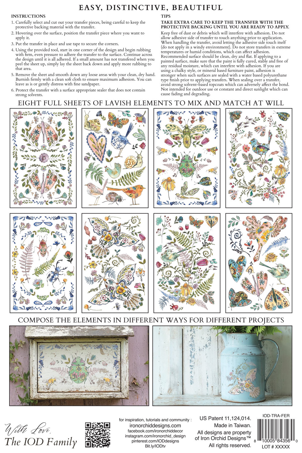 IOD Fern Fables Transfer Pad with (8) 8 x 12 Sheets