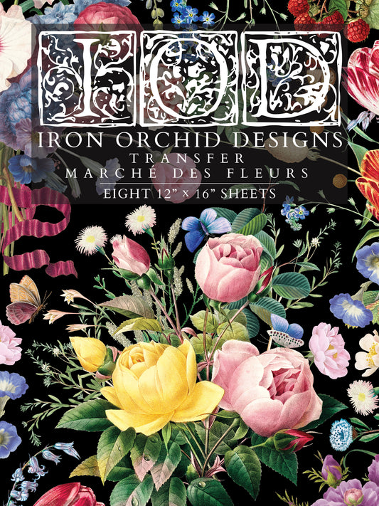IOD Marché des Fleurs Transfer Pad with (8) 12 X 16 Sheets