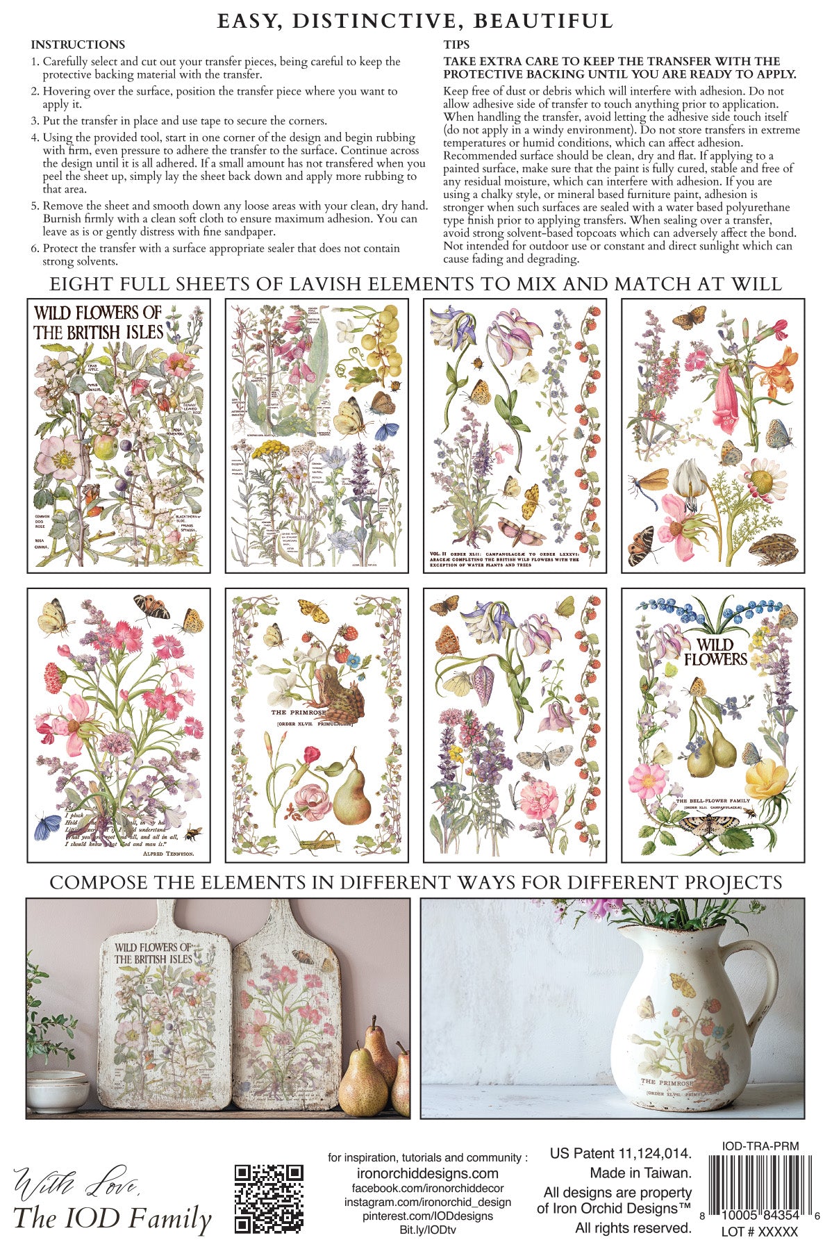 IOD Primrose Isle Transfer Pad with (8) 8 x 12 Sheets