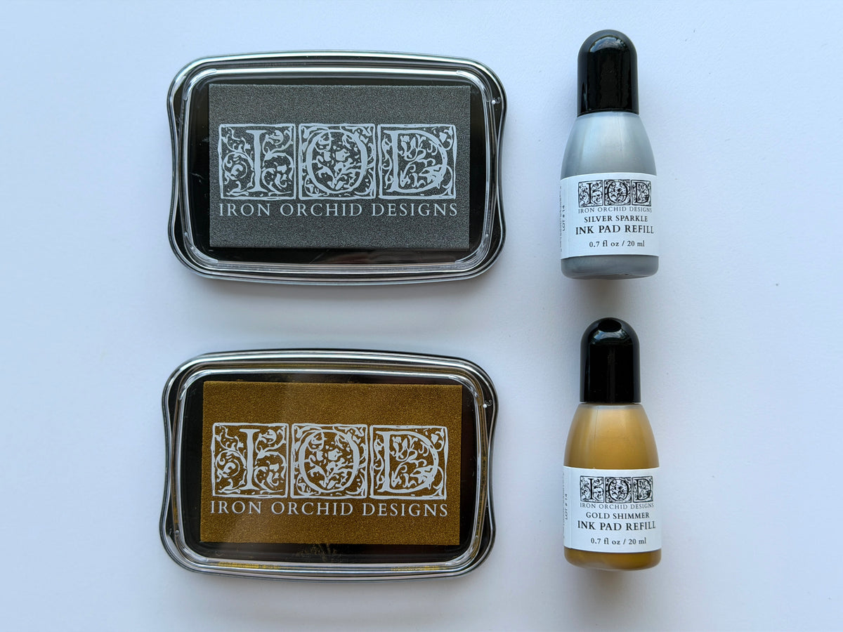Gold Shimmer and Silver Sparkle Ink Pads