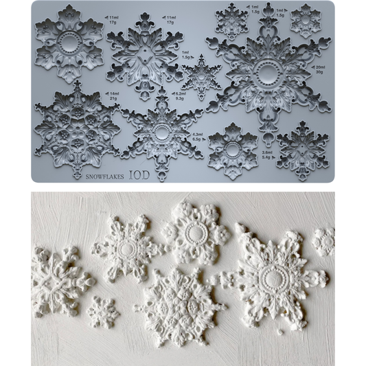 *PREORDER*  IOD Snowflakes Mould • Iron Orchid Designs • 6×10 Holiday Sign Mould • Ships in 1–2 Days