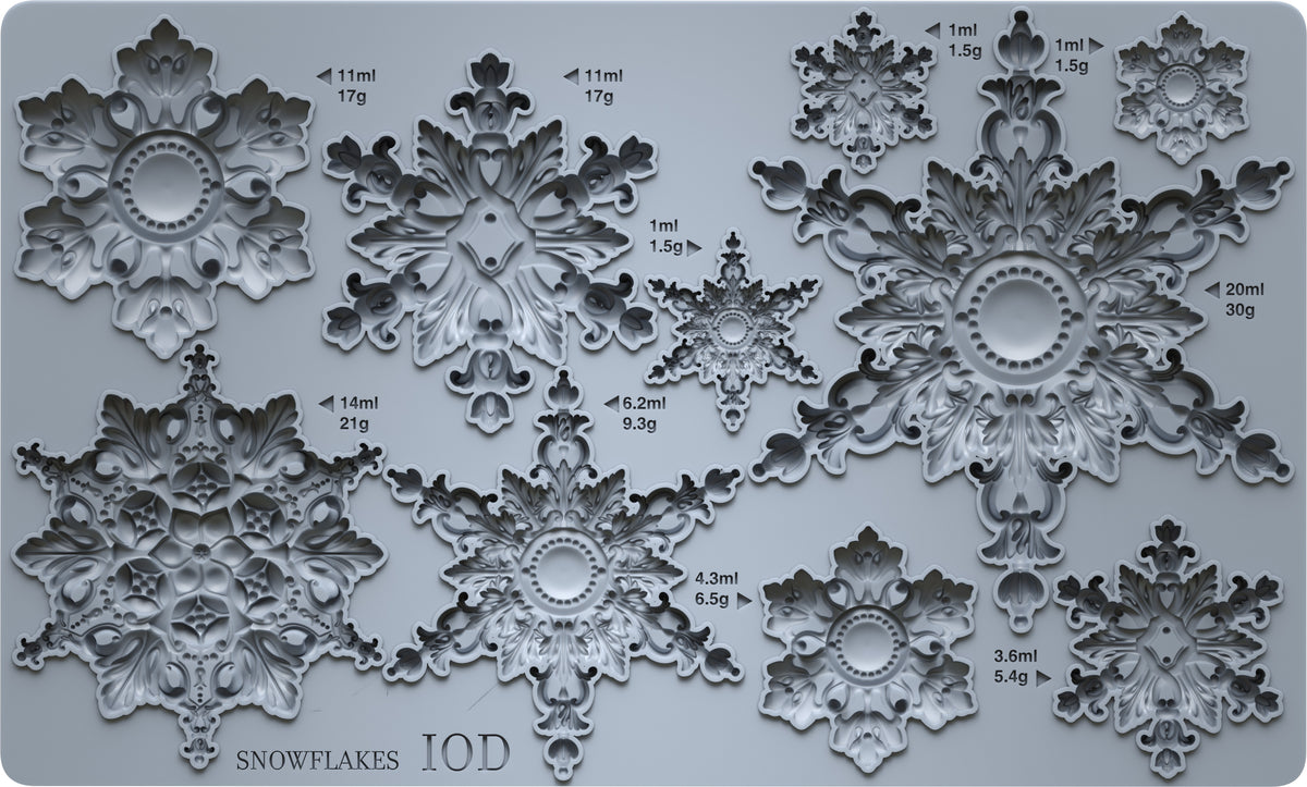 *PREORDER*  IOD Snowflakes Mould • Iron Orchid Designs • 6×10 Holiday Sign Mould • Ships in 1–2 Days