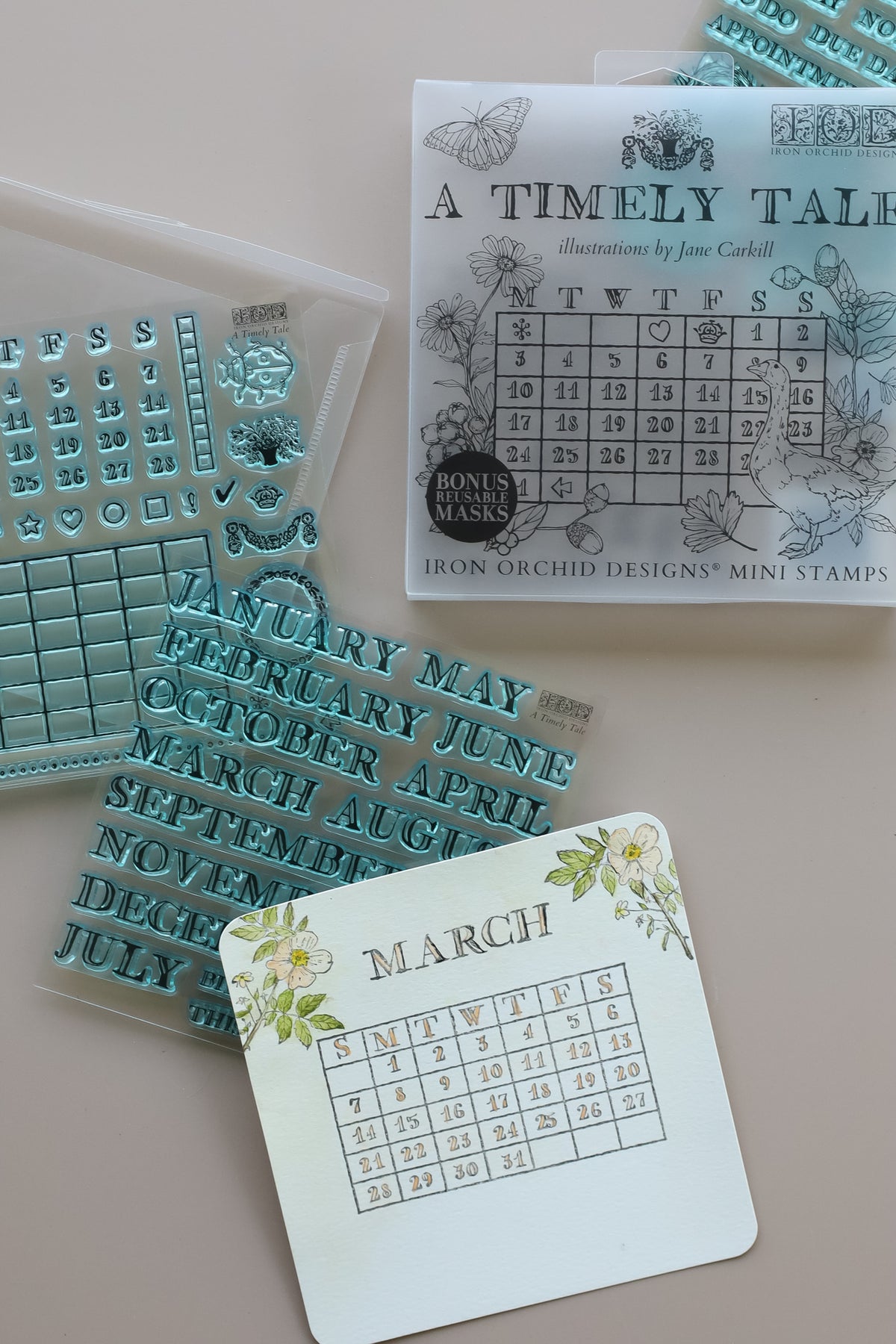 IOD A Timely Tale Stamp • Iron Orchid Designs • 6×6 Cottage Whimsy Planner & Bullet Journal Stamp Set • Ships in 1–2 Days