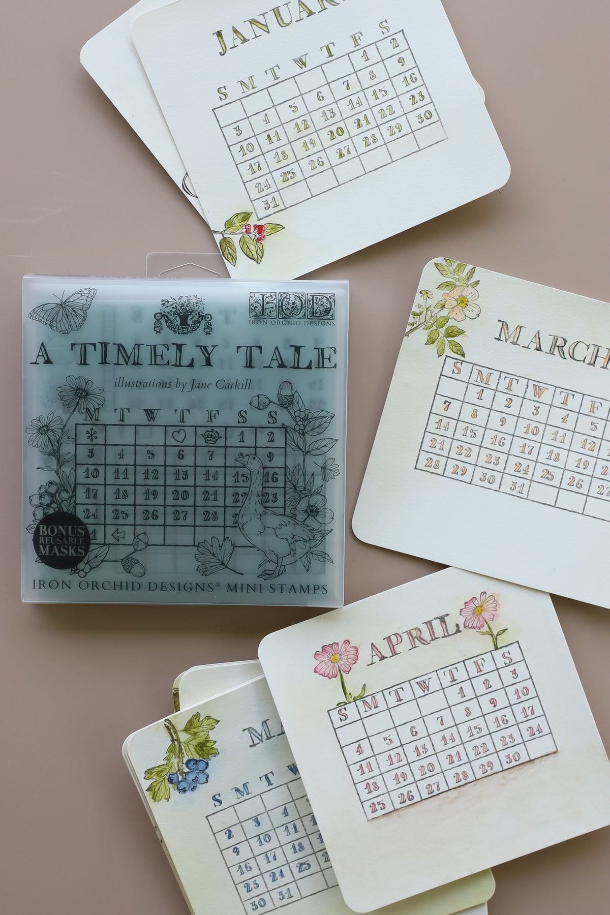 IOD A Timely Tale Stamp • Iron Orchid Designs • 6×6 Cottage Whimsy Planner & Bullet Journal Stamp Set • Ships in 1–2 Days