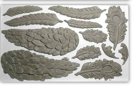 IOD Wings and Feathers 6x10 Decor Mould, Moulds Use With Clay or Resin Crafts Signs Sugar Arts Furniture Fall Decor, Wings and Feathers Mold