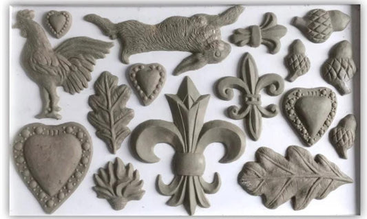 IOD Fleur de Lis 6x10 Decor Mould Label Moulds Use With Clay or Resin Crafts Signs Sugar Arts Furniture Fall Decor, Fleur de Lis Mold