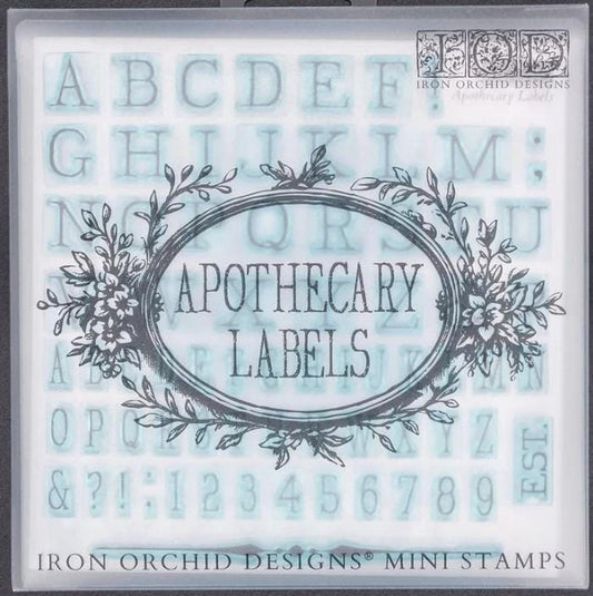 IOD Apothecary Label Stamp Set, Iron Orchid Designs Ships in 1-2 days!