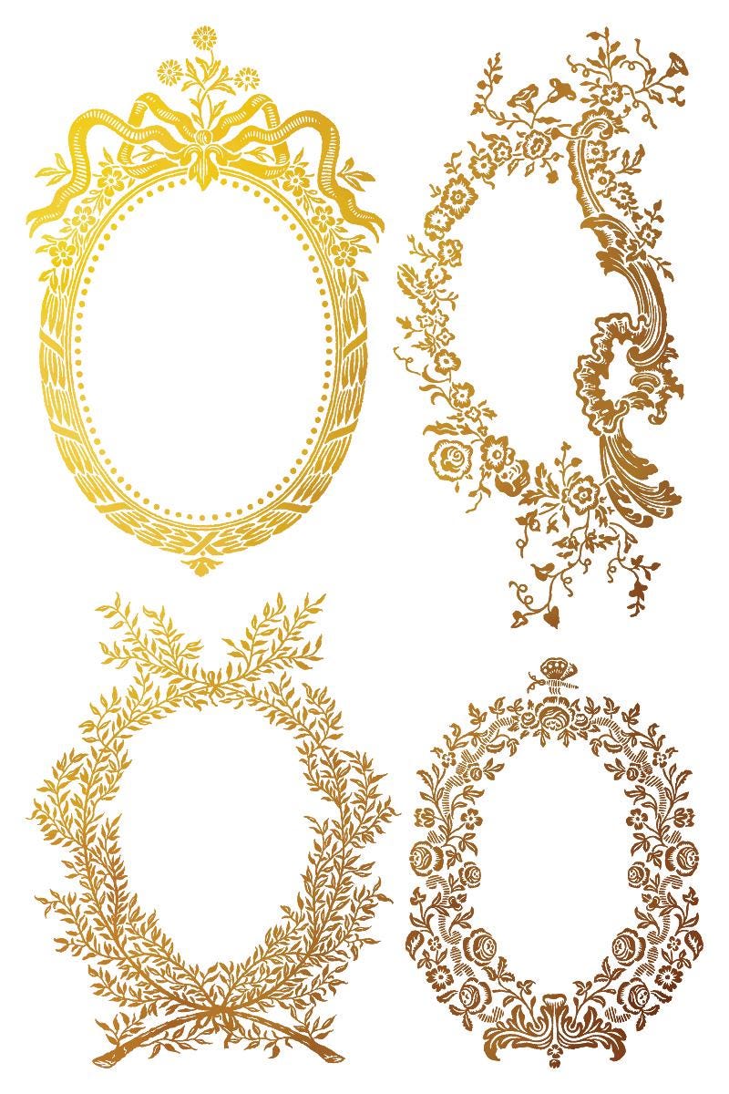 Petits Ornements NEW Foil Transfer Pad IOD with (8) 8 X 12 Sheets by Iron Orchid Designs Rub-On Furniture Transfer Decal