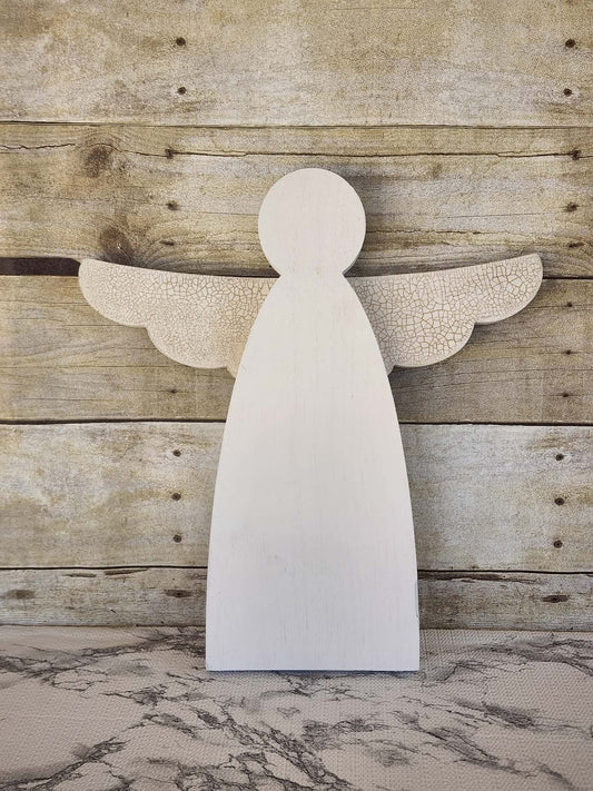 Crackled Gold Angel – CNC Cut + Pentart Fineline Finish