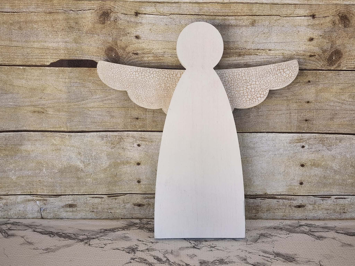 Crackled Gold Angel – CNC Cut + Pentart Fineline Finish