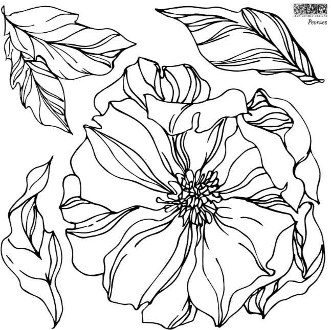 IOD Peonies 2 Sheet 12 inch by 12 inch Stamps
