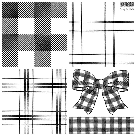 RETIRED IOD Pretty in Plaid Decor Stamp