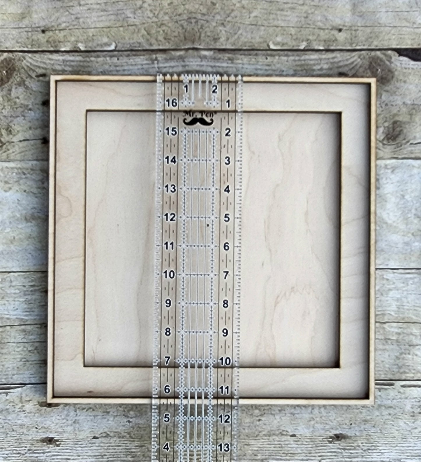 Wide Interior Square Wood Frame 11.5 inches- Wooden Blank