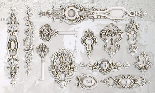 IOD Lock and Key 6x10 Decor Mould, Lock&Key Moulds Use With Clay or Resin Crafts Signs Sugar Arts Furniture Fall Decor, Lock and Key Mold