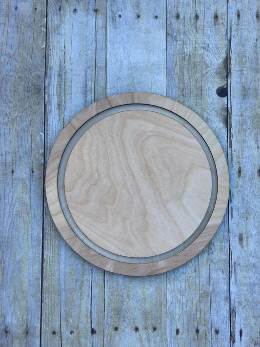 Round Wood Frame with Inlay, 11.75" Wooden Frames