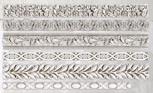 IOD Trimmings 1 6x10 Decor Mould Label Moulds Use With Clay or Resin Crafts Signs Sugar Arts Furniture Fall Decor, Trimmings 1 Mold