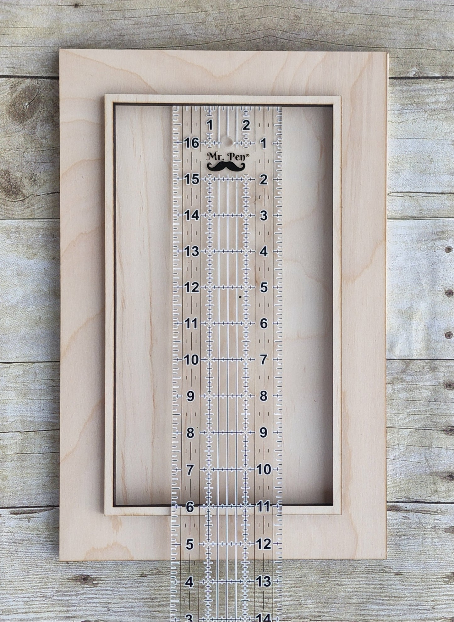 Wide Exterior Rectangle Wood Frame 14" x 9" inches- Wooden Blank
