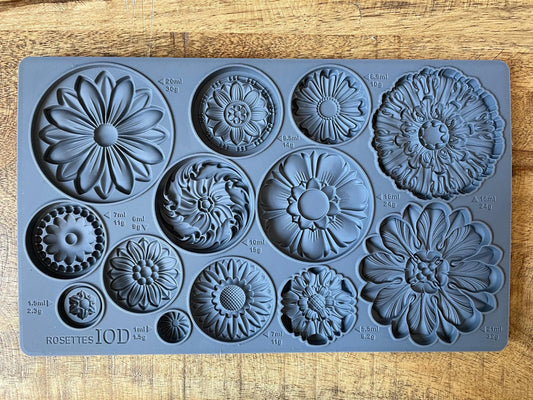 IOD Rosettes 6x10 Decor Mould, Moulds Use With Clay or Resin Crafts Signs Sugar Arts Furniture Fall Decor, Rosettes Mold Ships in 1-2 days!