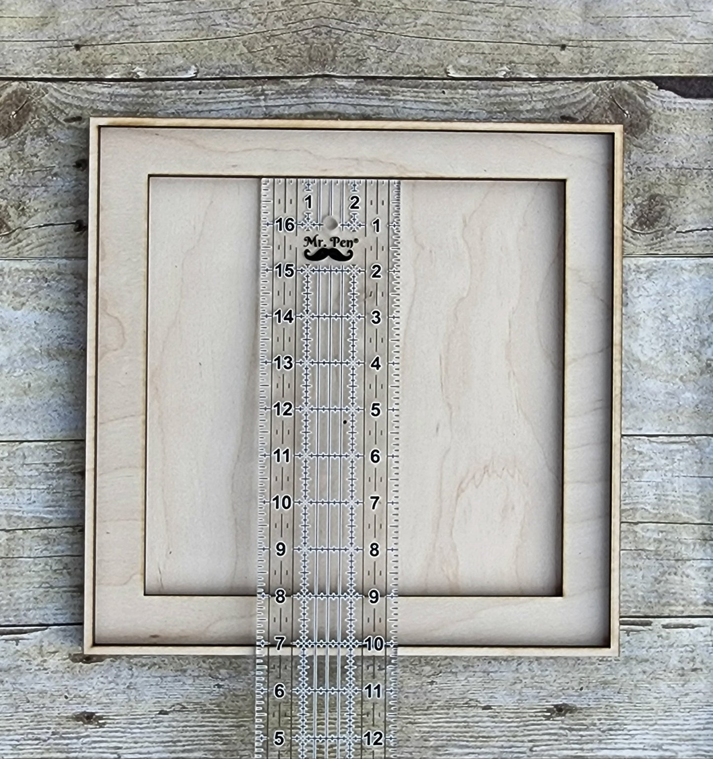 Wide Interior Square Wood Frame 11.5 inches- Wooden Blank