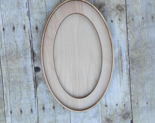 Oval Wood Frame, 3 Layers, Purebond Birch, Wooden Blank