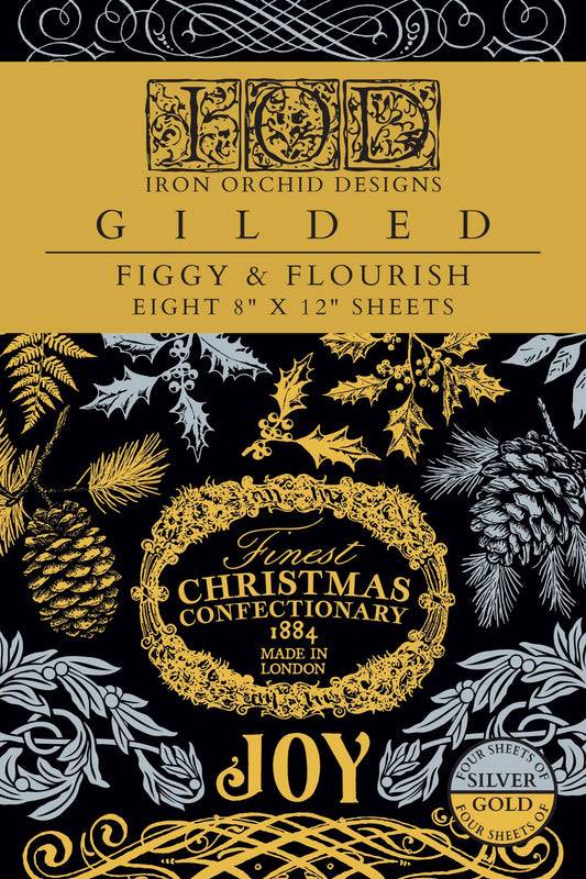 2025 Figgy & Flourish IOD Gold Foil Transfer Pad with (8) 12 X 8 Sheets