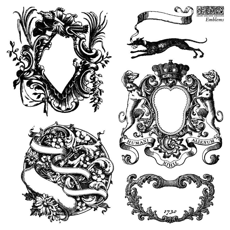 2026 IOD NEW Emblems Stamp Set, Spring 2026 Release, Iron Orchid Designs, Ships same day or next!