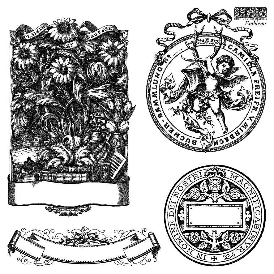 2026 IOD NEW Emblems Stamp Set, Spring 2026 Release, Iron Orchid Designs, Ships same day or next!