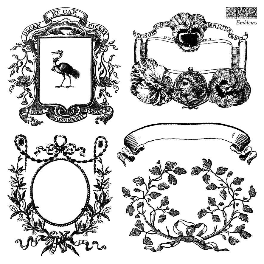 2026 IOD NEW Emblems Stamp Set, Spring 2026 Release, Iron Orchid Designs, Ships same day or next!