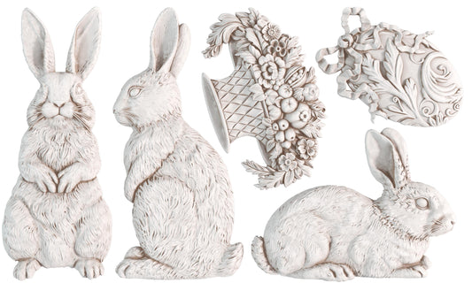 2026 IOD NEW Les Lapins Decor Mould, Moulds Use Clay or Resin Crafts Signs Sugar Arts Furniture, Mold Ship 1 day, Iron Orchid Design