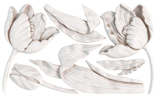 2026 IOD NEW Tulips Decor Mould, Moulds Use Clay or Resin Crafts Signs Sugar Arts Furniture, Mold Ship 1 day, Iron Orchid Design