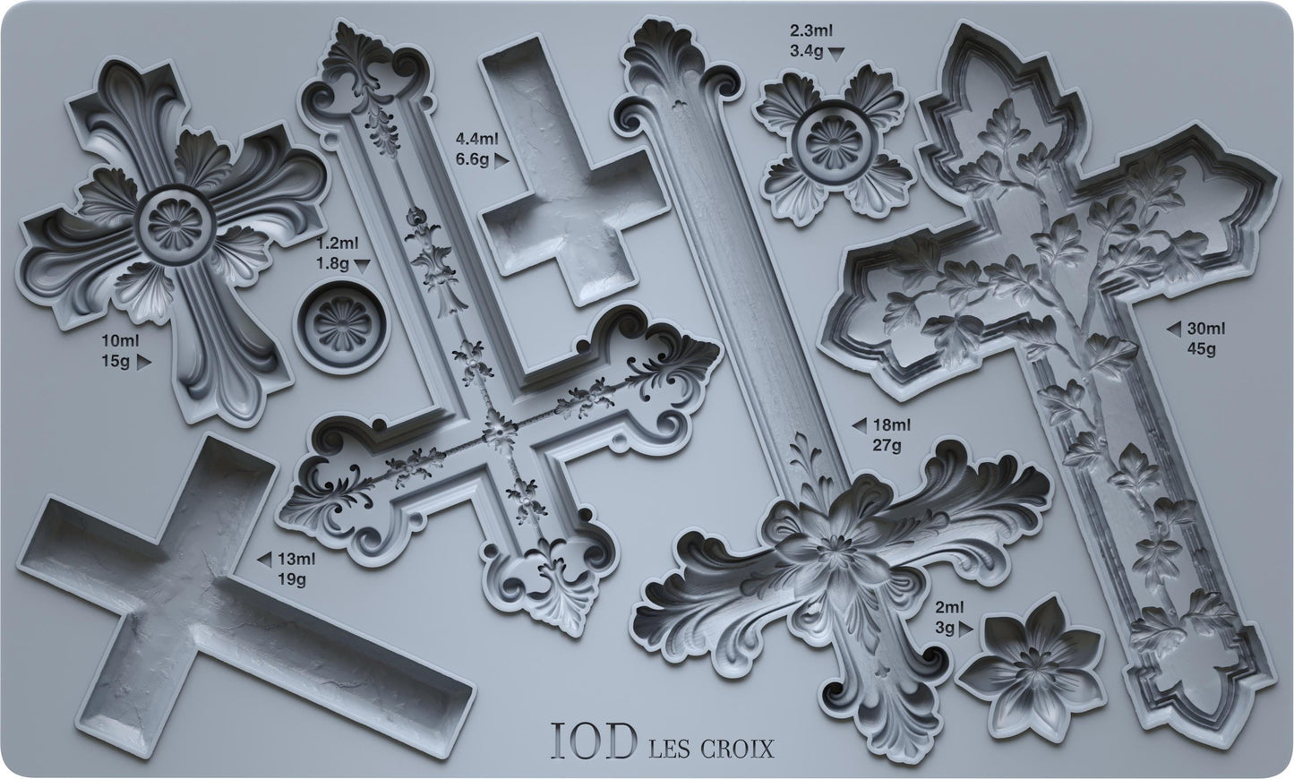2026 IOD NEW Les Croix Decor Mould, Moulds Use Clay or Resin Crafts Signs Sugar Arts Furniture, Mold Ship 1 day, Iron Orchid Design