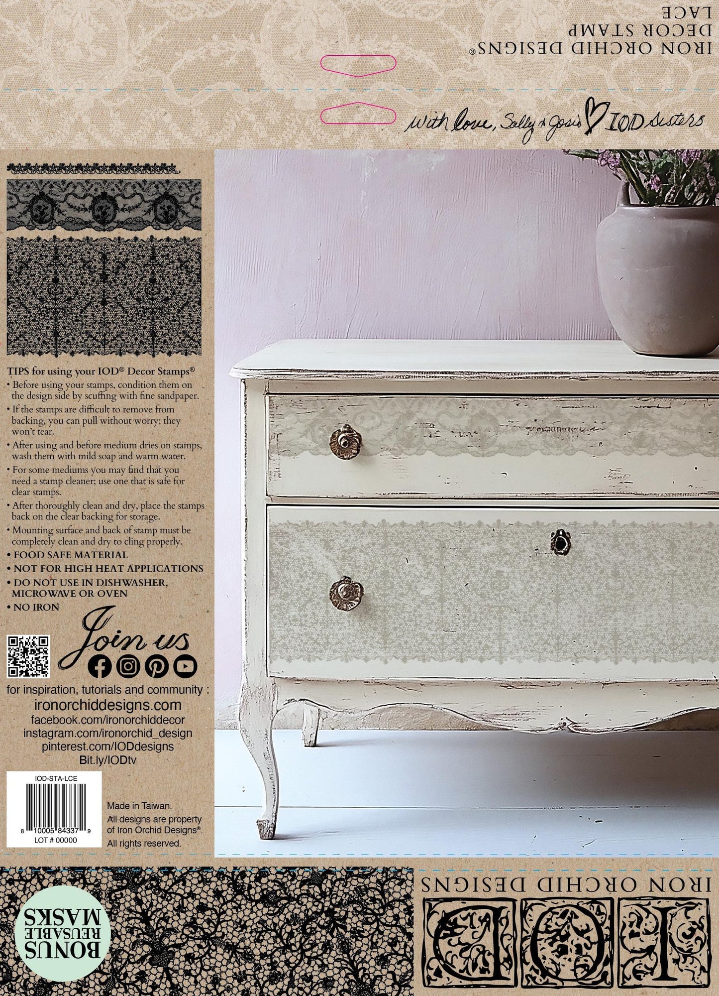 2026 IOD NEW Lace Stamp, Iron Orchid Design, Spring Release, Ships same day or next!