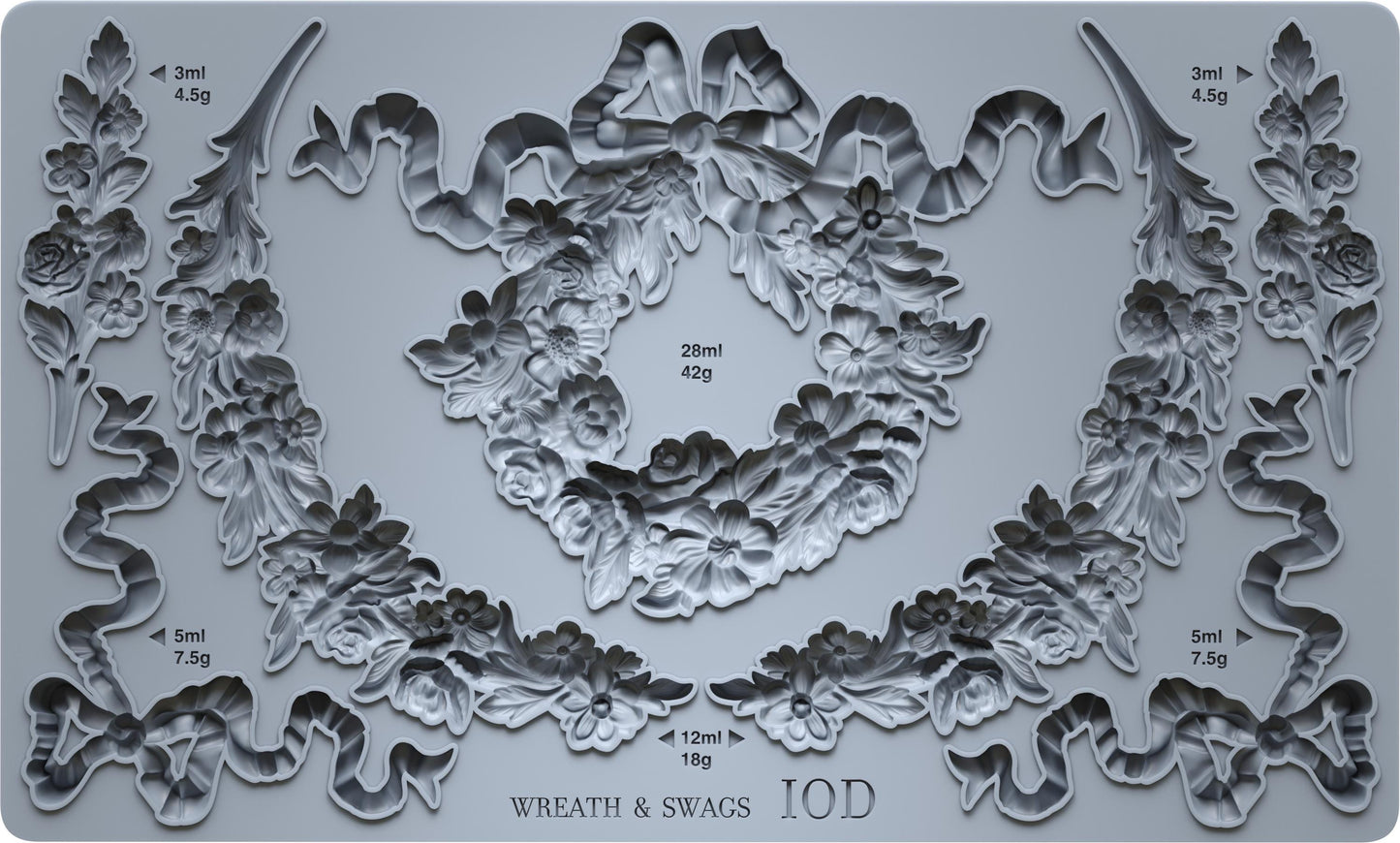 2026 IOD NEW Wreath and Swags Decor Mould, Moulds Use Clay or Resin Crafts Signs Sugar Arts Furniture, Mold Ship 1 day, Iron Orchid Design