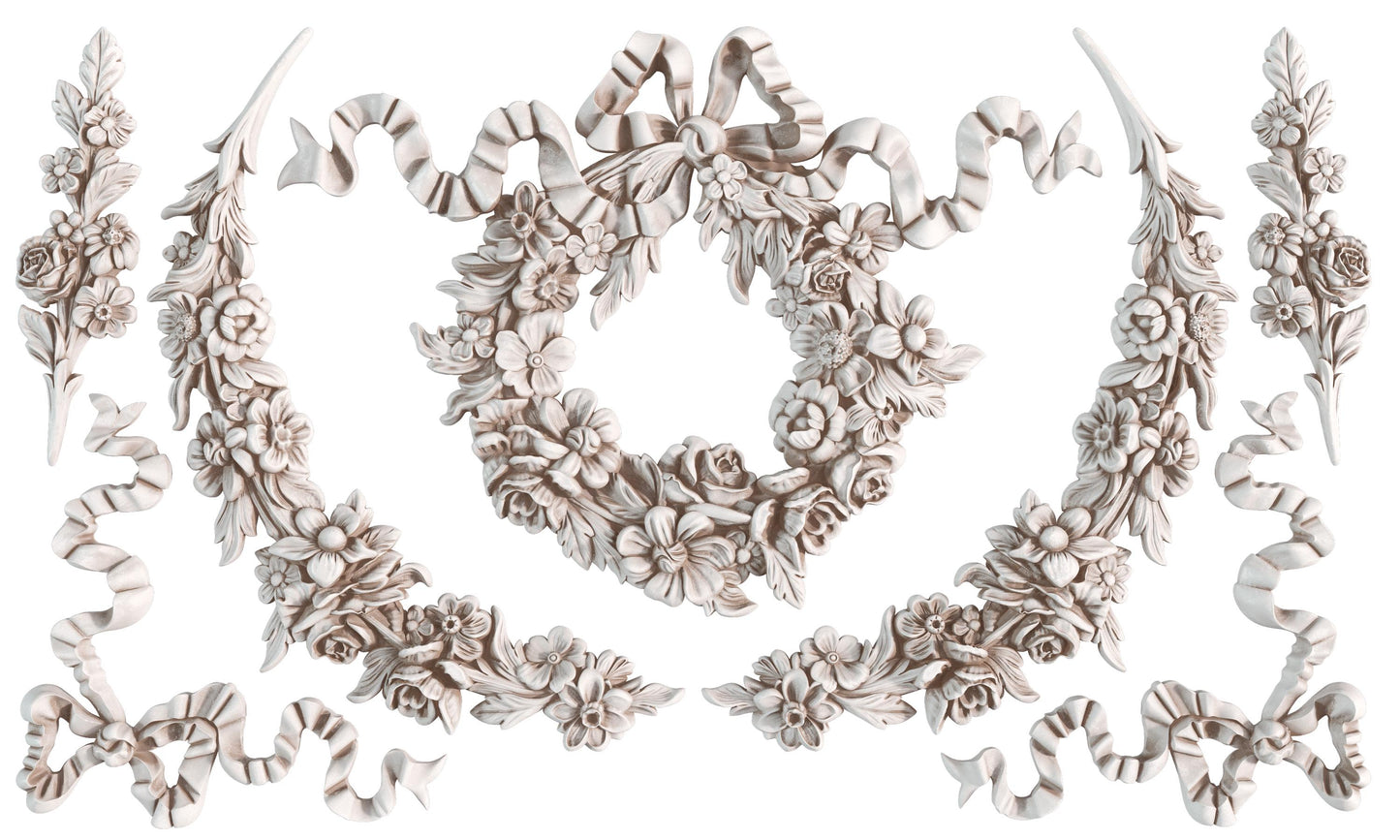2026 IOD NEW Wreath and Swags Decor Mould, Moulds Use Clay or Resin Crafts Signs Sugar Arts Furniture, Mold Ship 1 day, Iron Orchid Design