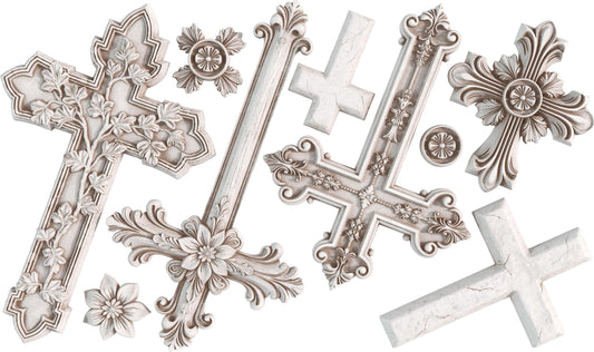2026 IOD NEW Les Croix Decor Mould, Moulds Use Clay or Resin Crafts Signs Sugar Arts Furniture, Mold Ship 1 day, Iron Orchid Design