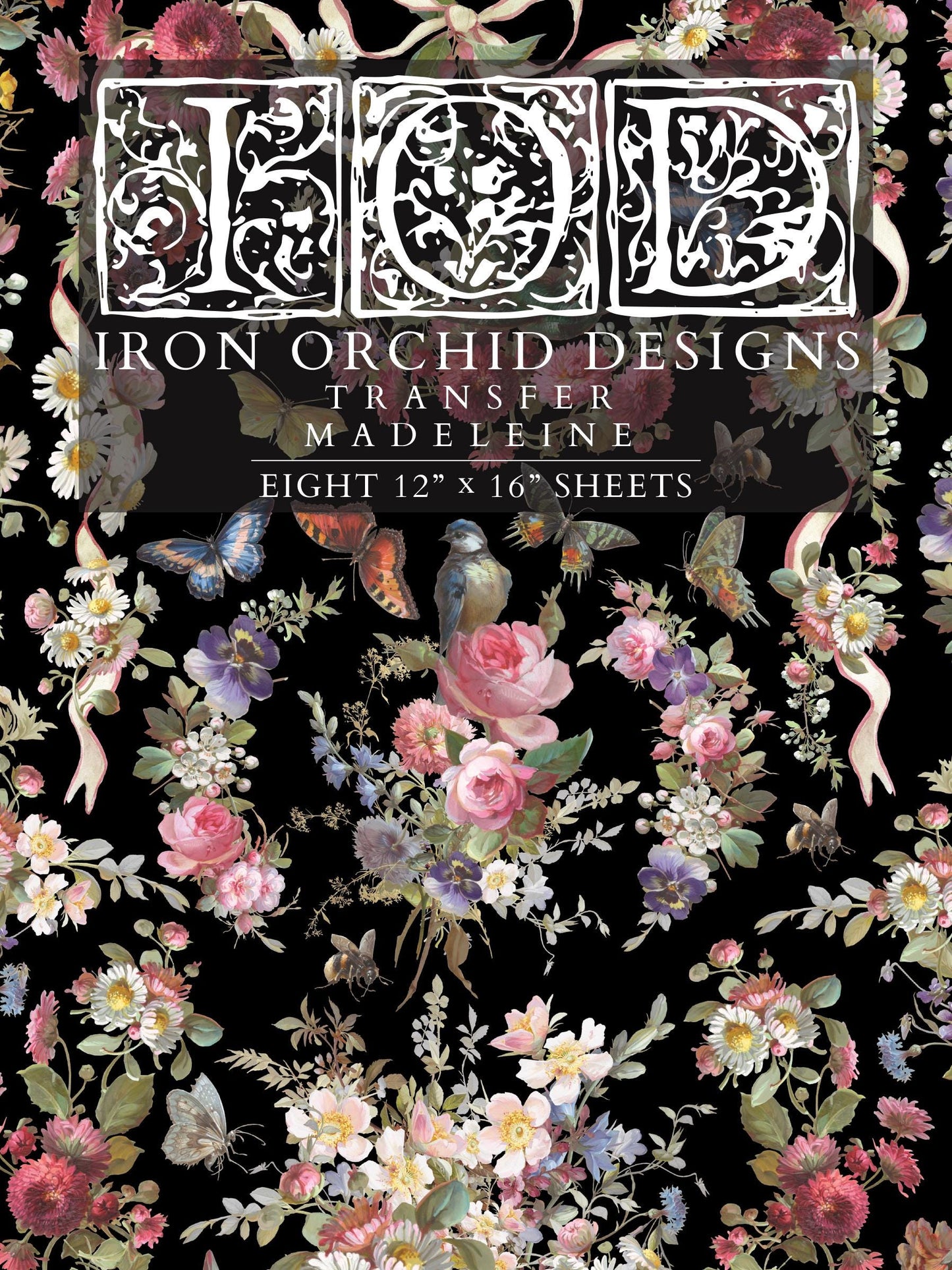 2026 IOD NEW Madeleine Transfer Pad with (8) 12 X 16 Sheets by Iron Orchid Designs Rub-On Furniture Transfer Decal Ships in 1-2 days!
