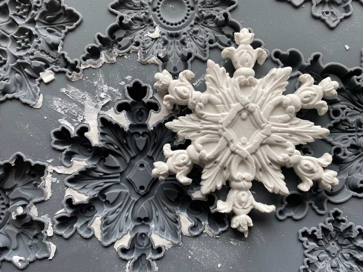 *PREORDER*  IOD Snowflakes Mould • Iron Orchid Designs • 6×10 Holiday Sign Mould • Ships in 1–2 Days